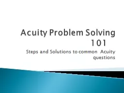 Acuity Problem Solving	101