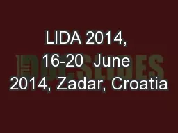 LIDA 2014, 16-20  June 2014, Zadar, Croatia