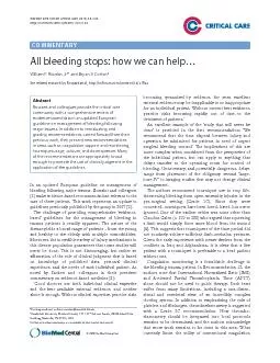 In an updated European guideline on management of bleeding following m