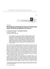 Debatingthepsychologyoftyranny:Fundamentalissuesoftheory,perspectivean