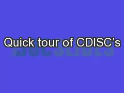 Quick tour of CDISC’s