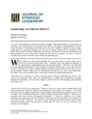 Journal of Strategic Leadership, Vol.
