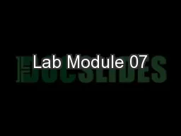Lab Module 07