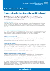 Stem cell collection from the umbilical cord     This factsheet is des