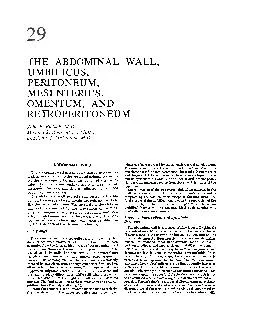 THE ABDOMINAL WALL, UMBILICUS, PERITONEUM, MESENTERIES, OMENTUM, AND R
