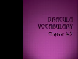 Dracula Vocabulary
