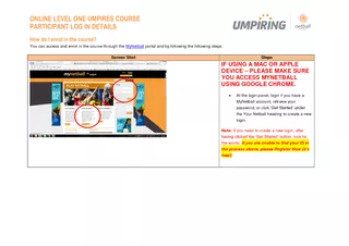 ONLINE LEVEL ONE UMPIRES COURSE