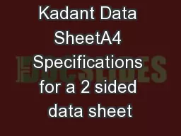 Kadant Data SheetA4 Specifications for a 2 sided data sheet