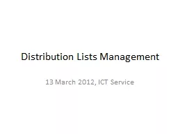 Distribution Lists Management