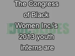 The Congress of Black Women Inc.’s 2013 youth interns are