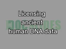 Licensing ancient human DNA data