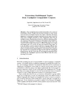 ExtractingMultilingualTopicsfromUnalignedComparableCorporaJagadeeshJag