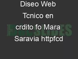 Diseo Web Tcnico en crdito fo Mara Saravia httpfcd