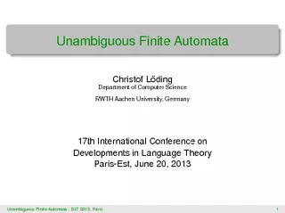 UnambiguousFiniteAutomata