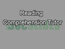Reading Comprehension Tutor