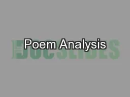 Poem Analysis