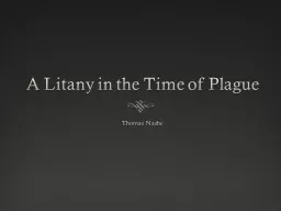A Litany in the Time of Plague