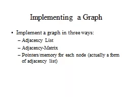 Implementing a Graph