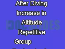 Required Surface Interval Before Ascent to Altitude After Diving Increase in Altitude