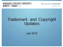 Trademark and Copyright Updates