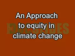 An Approach to equity in climate change