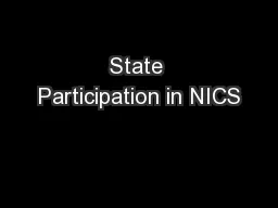 State Participation in NICS