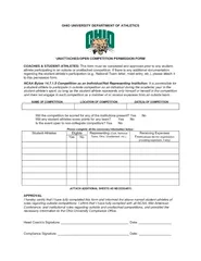 RTMENT OF ATHLETICS COACHES & STUDENT-ATHLETES: This form must be comp