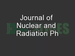 Journal of Nuclear and Radiation Ph
