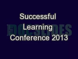 Successful Learning Conference 2013