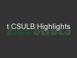 t CSULB Highlights
