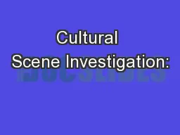 Cultural Scene Investigation: