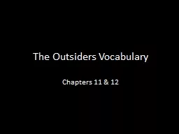 The Outsiders Vocabulary
