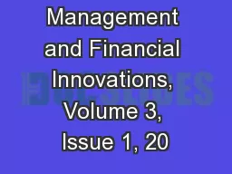 Investment Management and Financial Innovations, Volume 3, Issue 1, 20