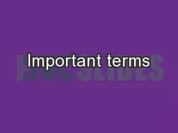 Important terms