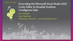 Extending the Microsoft Visual Studio 2010 Code Editor to V
