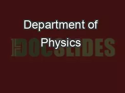 Department of Physics & Astronomy