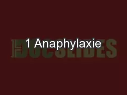 1 Anaphylaxie