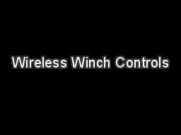 Wireless Winch Controls