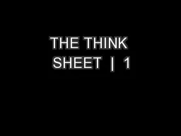 THE THINK SHEET  |  1