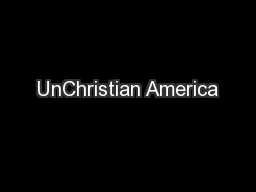 UnChristian America