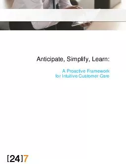 Anticipate Simplify Learn A Proactive Framework for Intuitive Customer Care  Page Copyright
