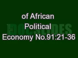 of African Political Economy No.91:21-36