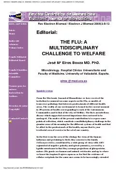 Electron J Biomed 2008;3:8. Editorial. THE FLU: A MULTIDISCIPLINARY CH