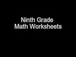 Ninth Grade Math Worksheets