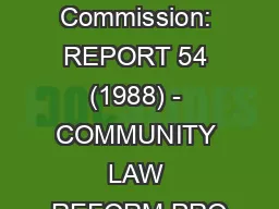 NSW Law Reform Commission: REPORT 54 (1988) - COMMUNITY LAW REFORM PRO