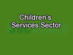 Children’s Services Sector