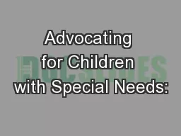 Advocating for Children with Special Needs: