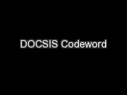 DOCSIS Codeword