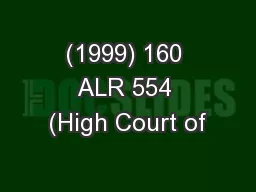 (1999) 160 ALR 554 (High Court of