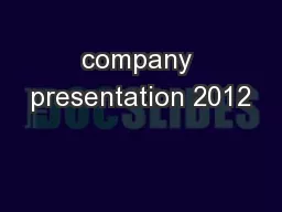company presentation 2012